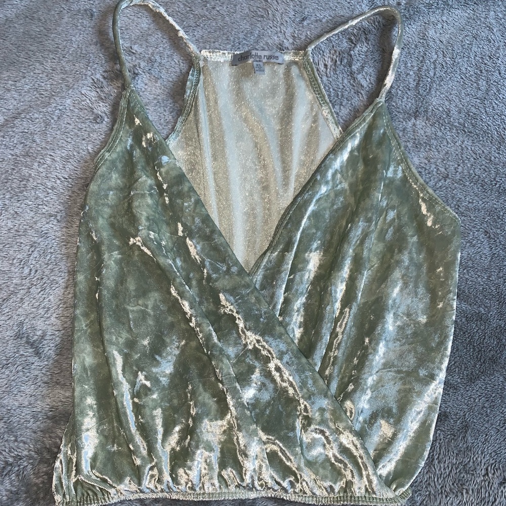 Charlotte Russe Plunge Velour Top - NWOT